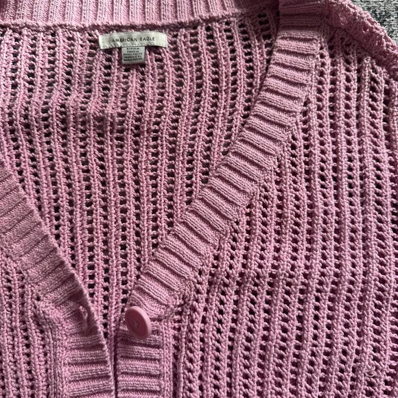 American Eagle pink cardigan Size S #cardigan #pastel - Picture 3 of 3